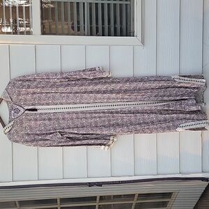 ASA Floral Moroccan-Style Hooded Djellaba Maxi Dress